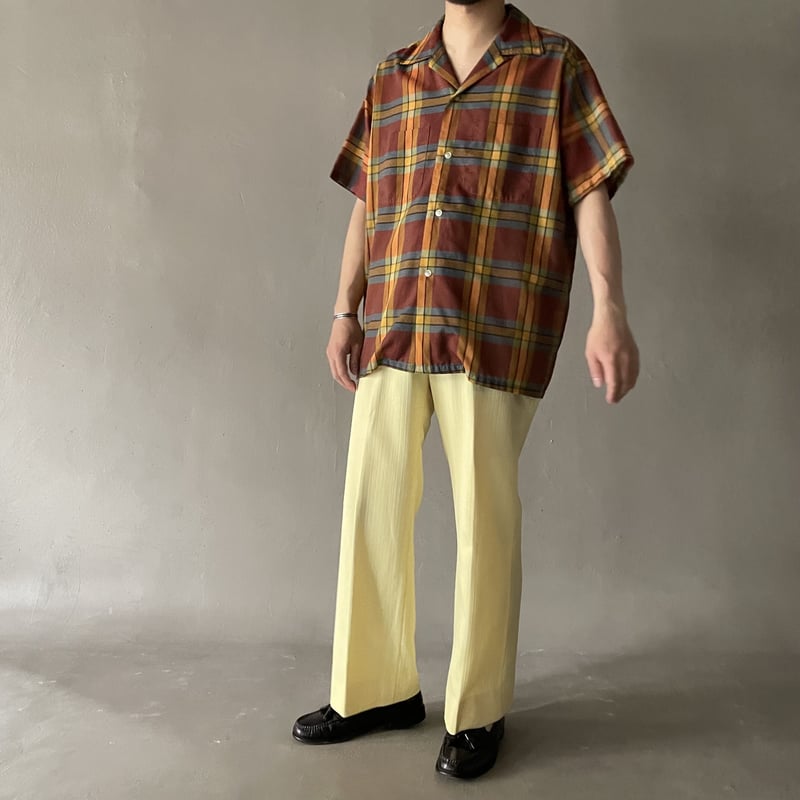 60s~ Towncraft open collar check shirt | sui & 