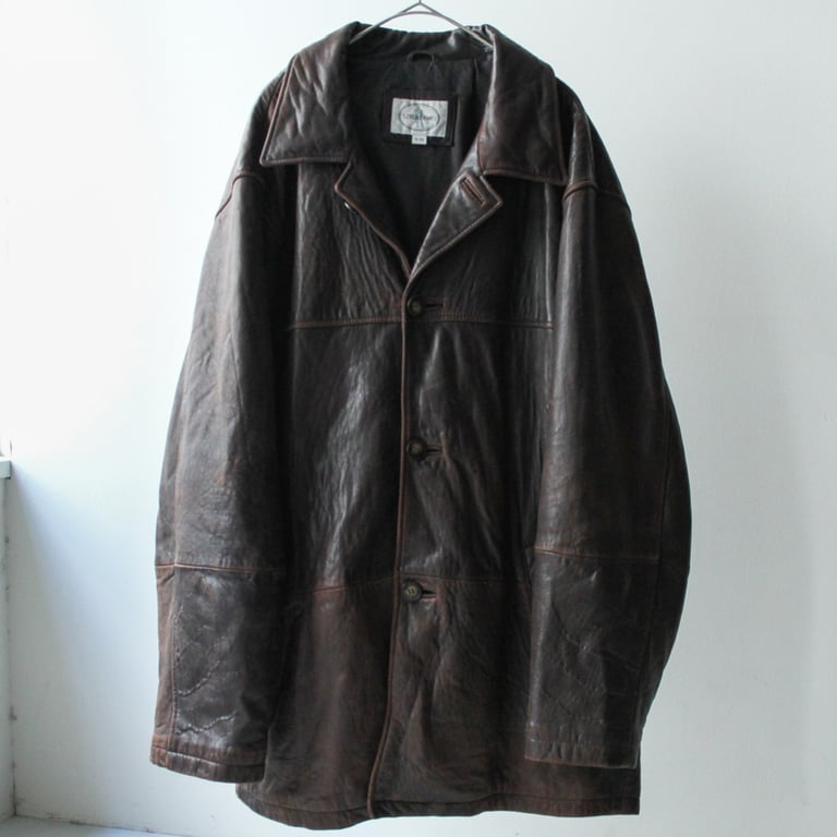 90s LINEA UOMO leather car coat