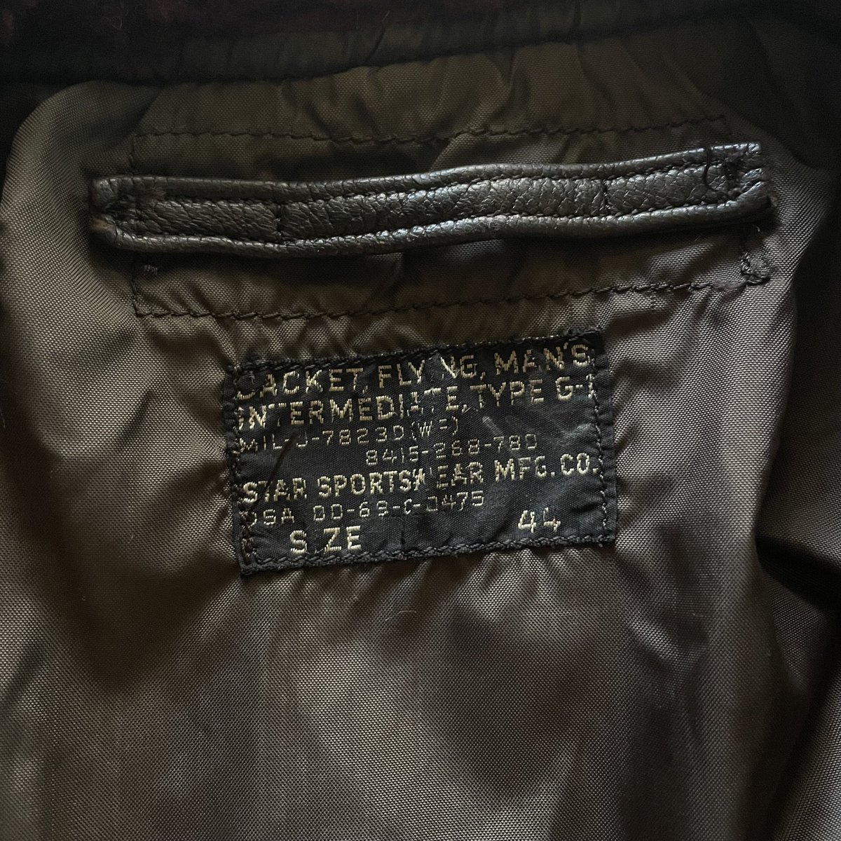 60s USNAVY G-1 黒タグ レザージャケット パイピング 黒タグビンテージ【TYPE G-1】FLIGHT JACKET U.S.NAVY 1971年