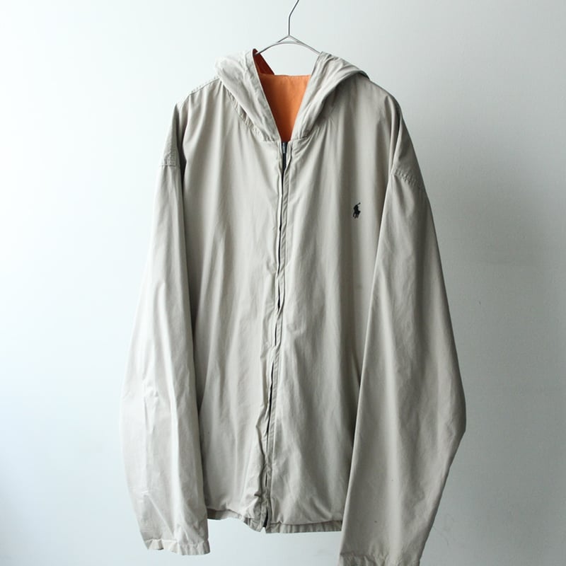 90s Ralph lauren reversible zip up hooded jacke