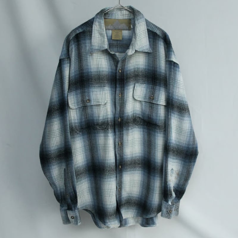 90s~ Ombre plaid pattern flannel shirt | sui &