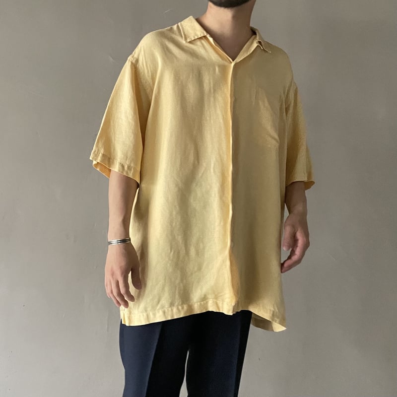トップス 90's PRL caldwell silk linen shirts Vintage 90'S Polo by Ralph Lauren CALDWELL short sleeve open