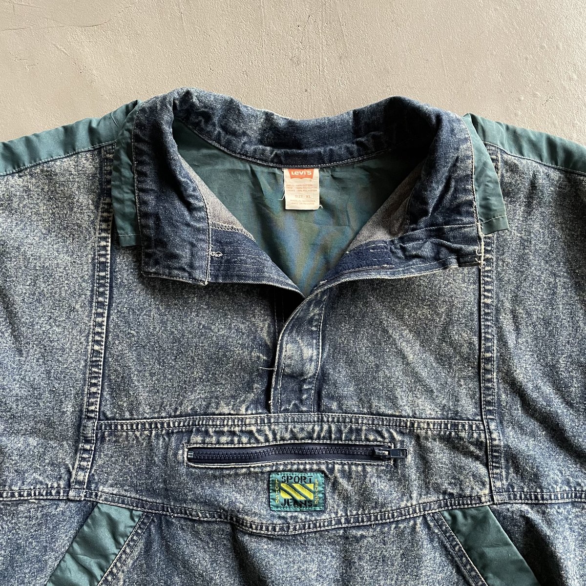 90s Levi's sports デニムジャケット　ブルゾン　XL 90s Levis sport denim×polyester pullover jacket