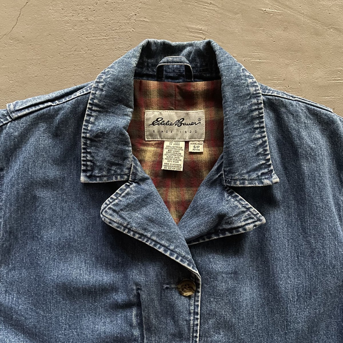 ジャケット・アウター 90s eddie bauer anorak check 90s Eddie Bauer Check Cotton Anorak Parka 白緑青 M 白タグ