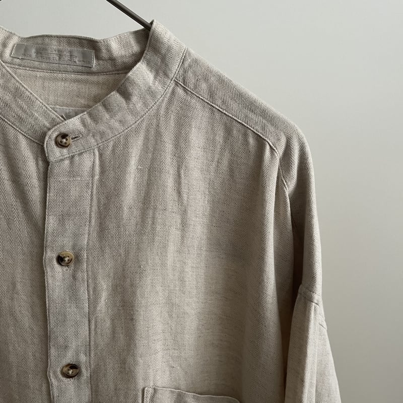 90s Perry Ellis ペリエリ リネンシャツ スタンドカラー 90s Perry ellis linen stand collar shirt | sui