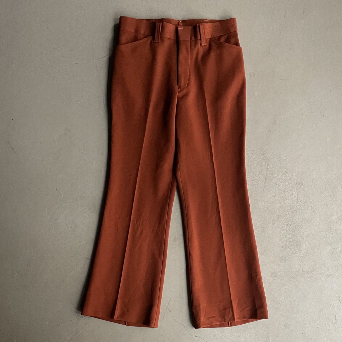 70s ポリエステル フレアパンツ   ビンテージ ブラウン　茶色 70s Day's sportswear polyester flare pants | su