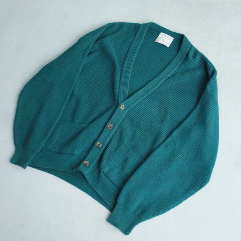 90年代 カーディガン（90s Cotton knit cardigan made in usa）