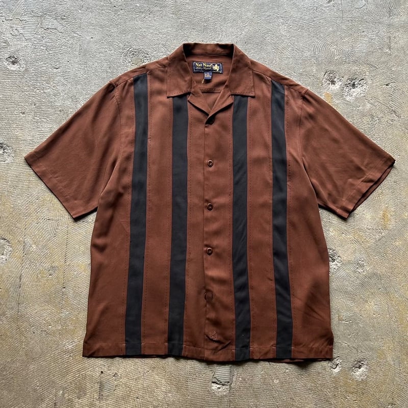 Nat Nast ナットナスト　シルクsilk オープンカラーシャツ　開襟 楽天市場】NAT NAST Silk Open Collar S/S Shirt 黒 L
