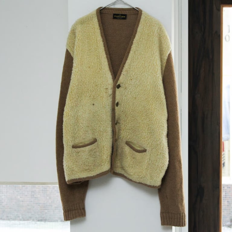 60s~ Puritan swiching design knit cardigan