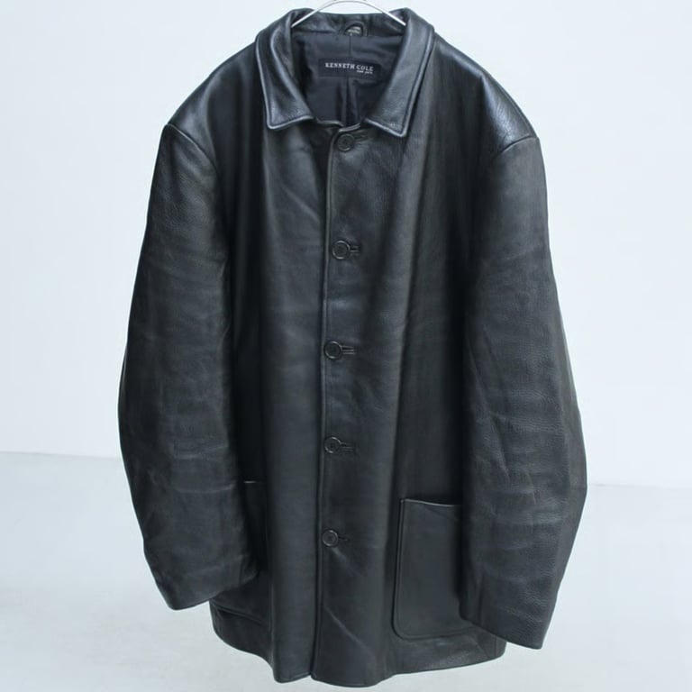 90s~ KENNETH COLE leather car coat