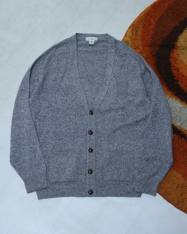 90s L.L.bean lambs wool melange knit cardigan｜エルエルビーン