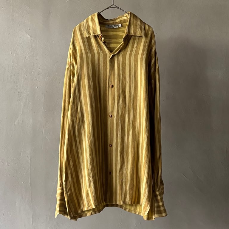 90年代 リネンシャツ（90s Smokey joe’s striped linen shirt）