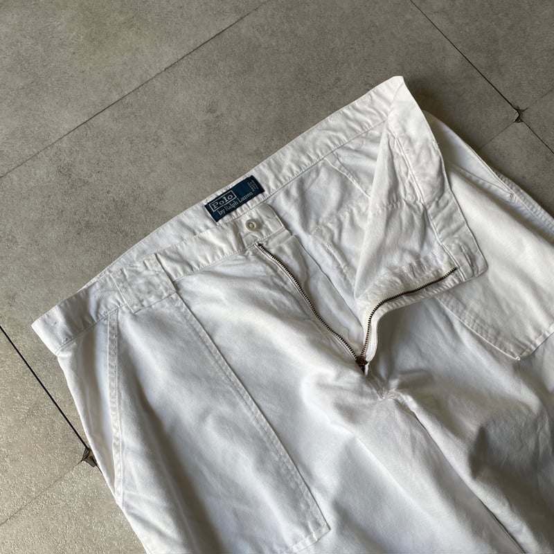 90s Ralph Lauren ラルフローレン コットンリネン ベイカーパンツ Ralph Lauren - W35☆古着 ラルフローレン Ralph Lauren
