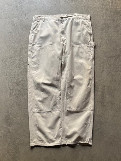90年代 カーハート デニムパンツ(90s Carhartt white denim double knee painter pants|カーハート)