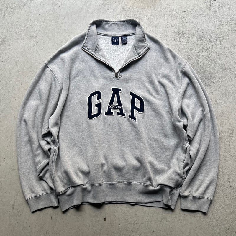 [珍品] 90s OLD GAP スウェットドッキング ナイロンフーディー 90's Gap 1/4 Button Sweat Hoodie S / オールドギャップ ロゴ