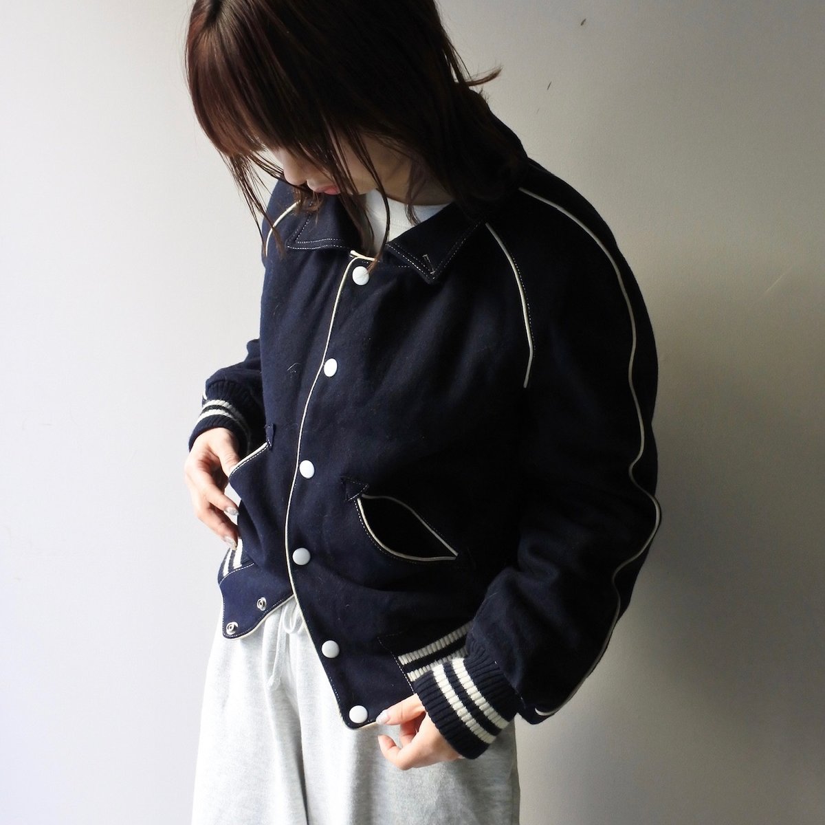 90's wool stadium jacket made in France | sui