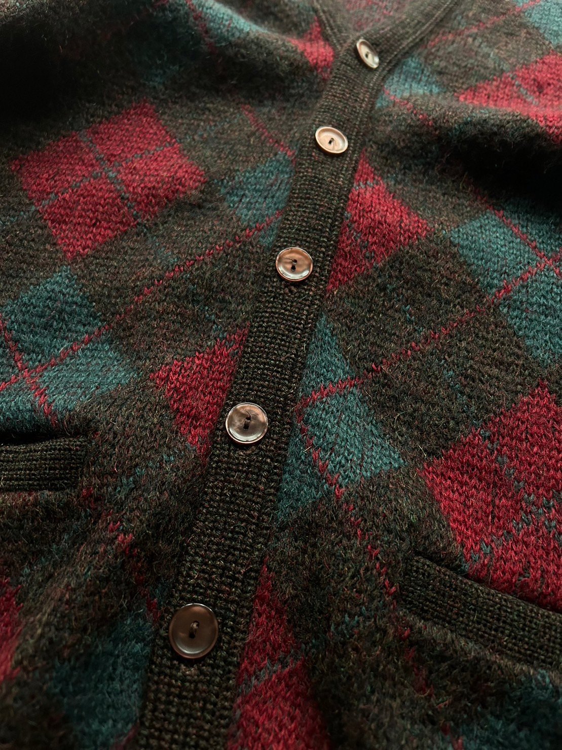 60s Jantzen USA製 モヘアカーディガン M アーガイル柄 2904 60's Jantzen argyle pattern mohair knit cardiga