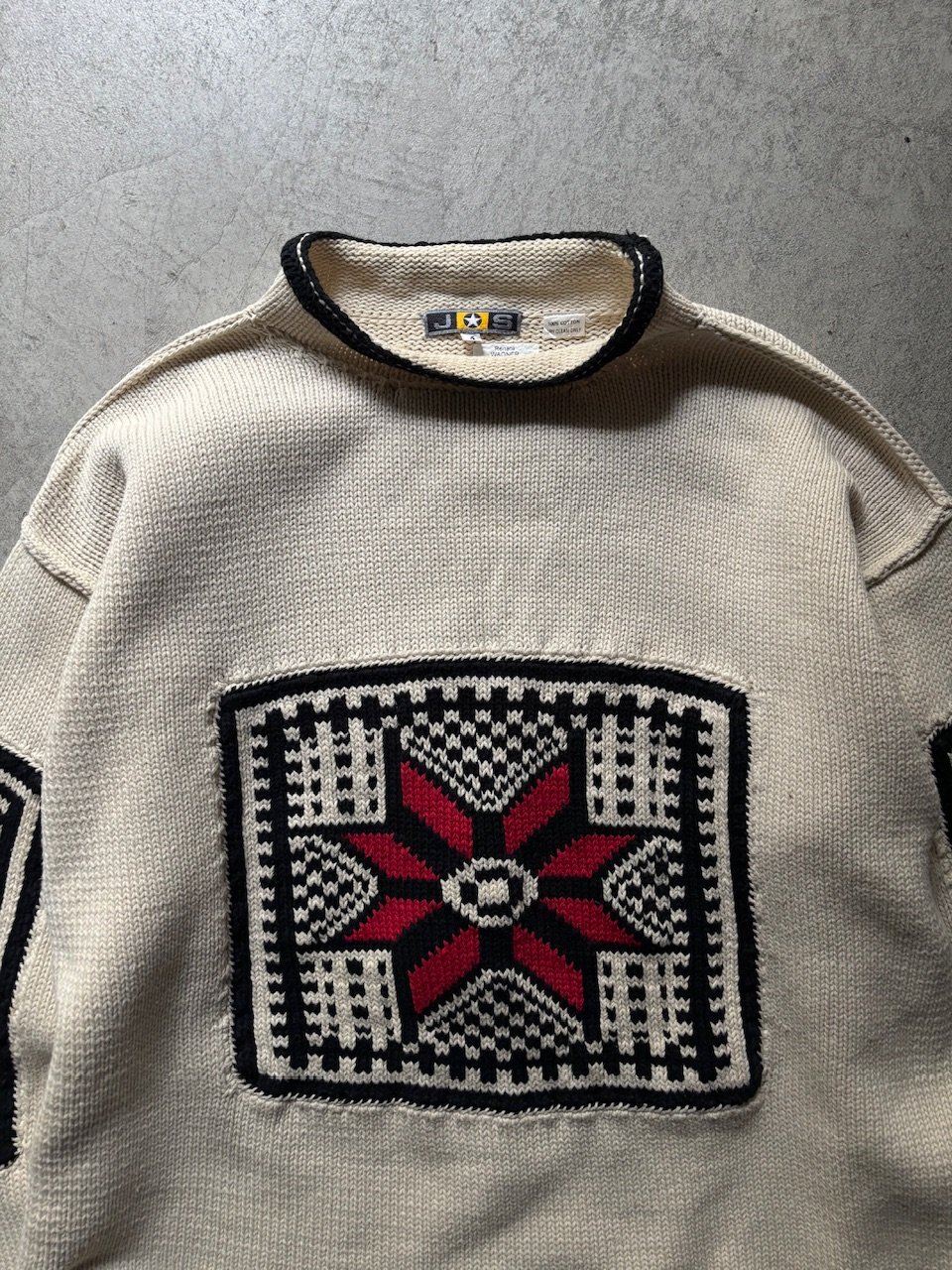 Nordic pattern cotton knit sweater | sui & shara