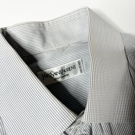 90's Yves Saint Laurant gingham check broadcloth shirt "made in Italy"