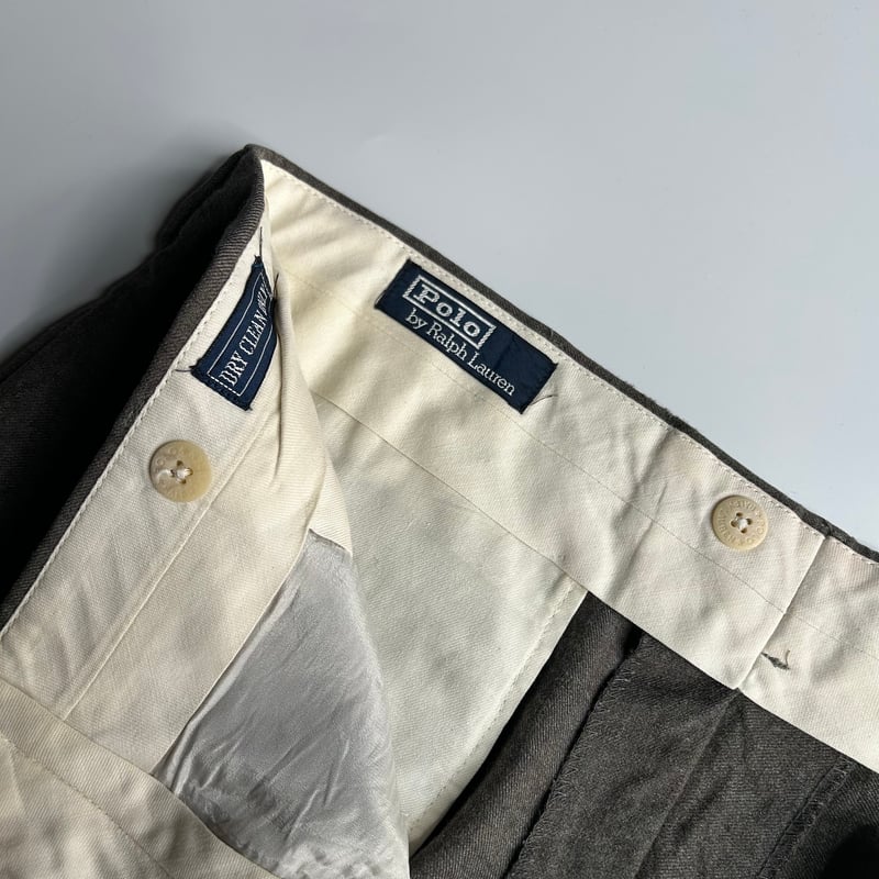 POLO RALPHLAUREN　WOOL TWEED 2TUCK SLACKS 90's Polo Ralph Lauren 2tuck wool slacks | sui