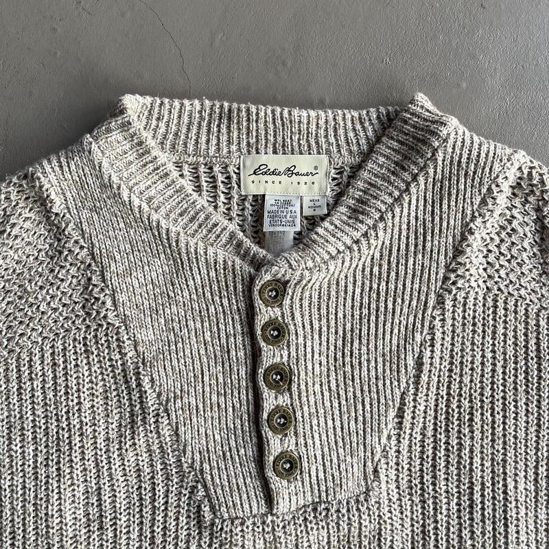 90s Eddie Bauer henry neck cotton knit | sui & 90s Eddie Bauer henry neck cotton knit | sui &