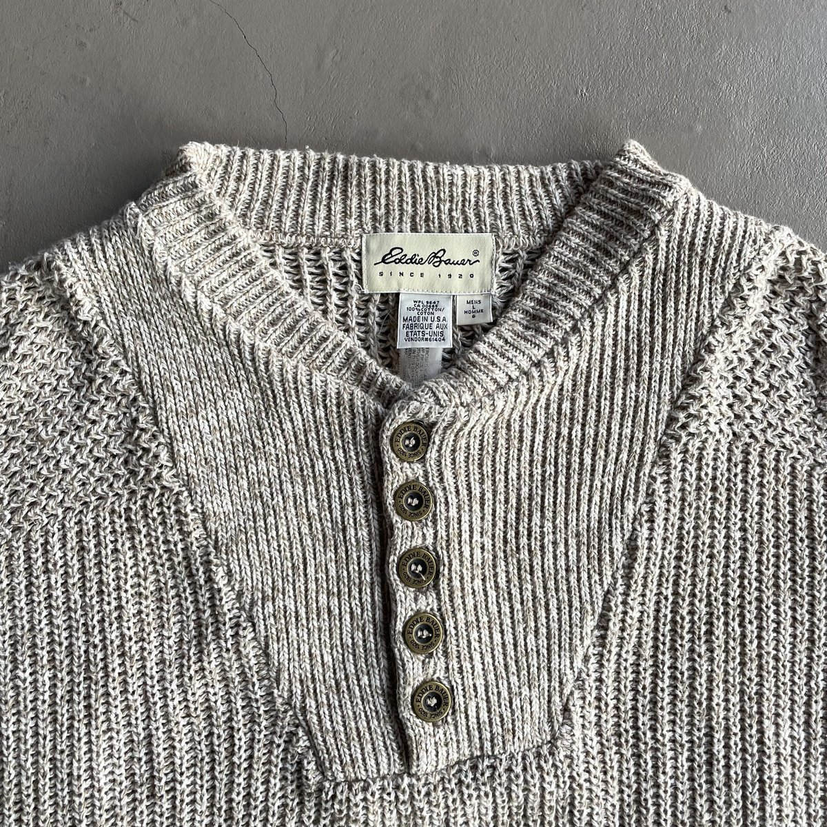 90s Eddie Bauer henry neck cotton knit | sui &