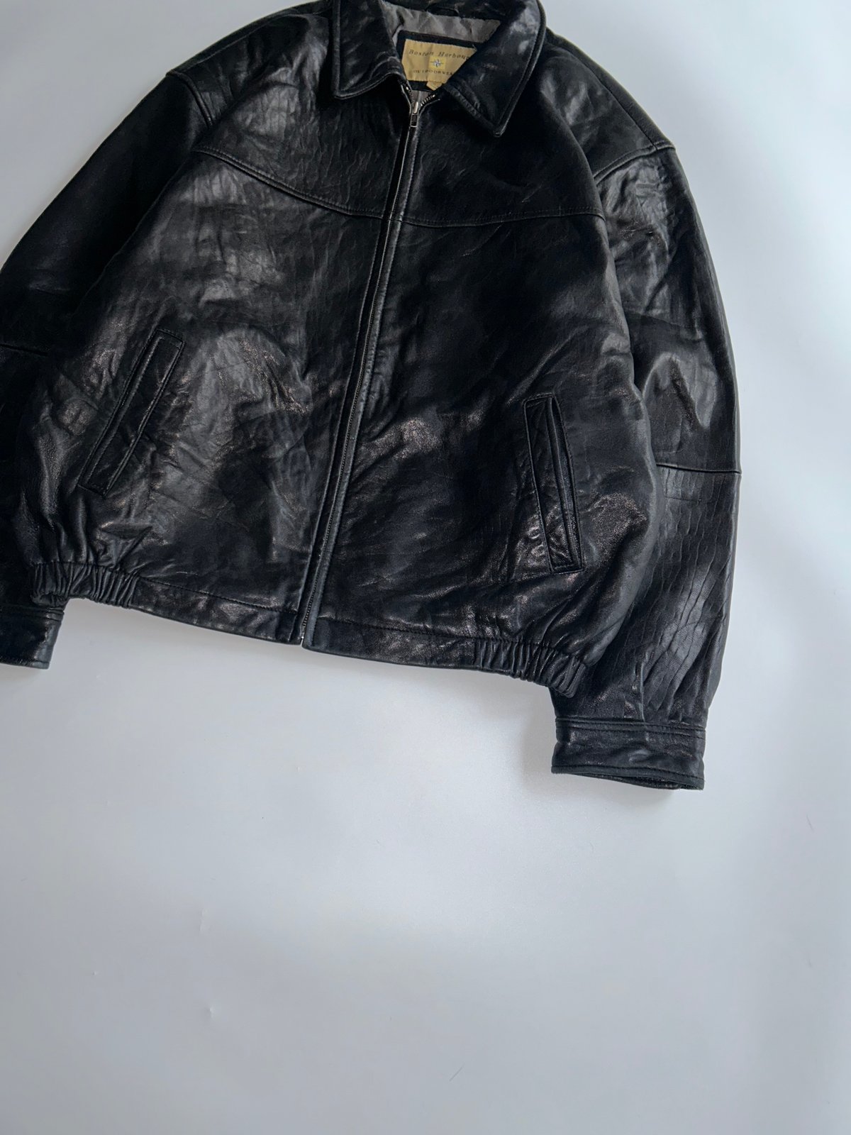 90's Boston Harbour sheep skin leather single z