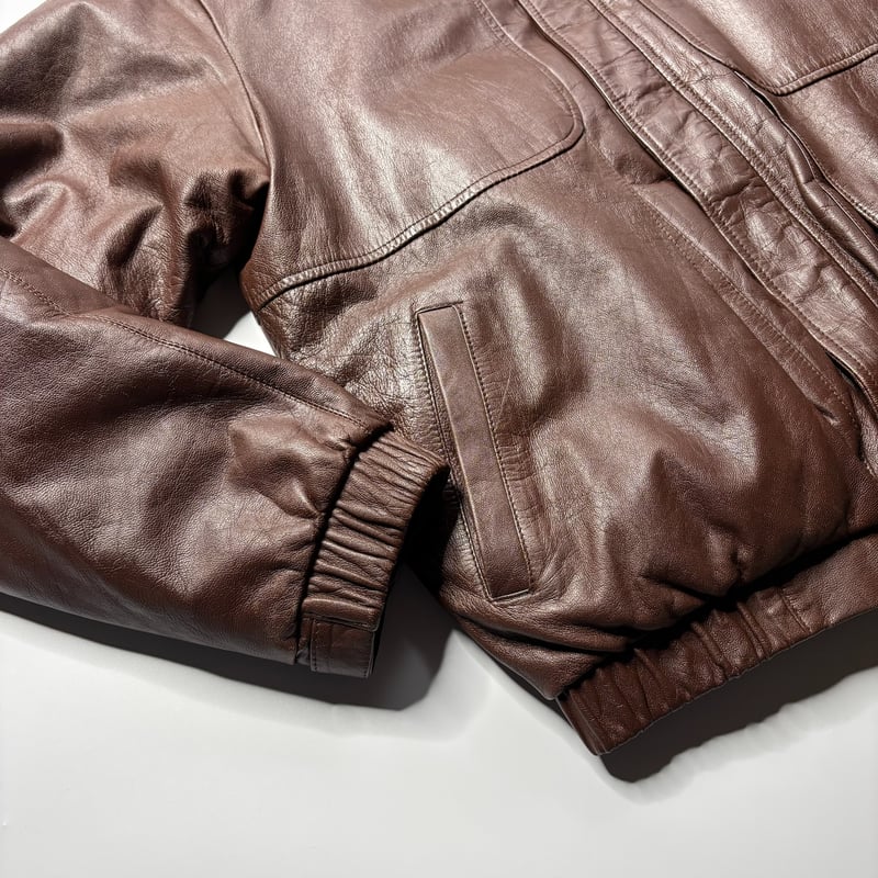 Ikeo 80s エディーバウアー レザーダウン ジャケット ブラウン Ikeo 80s エディーバウアー レザーダウン ジャケット ブラウン