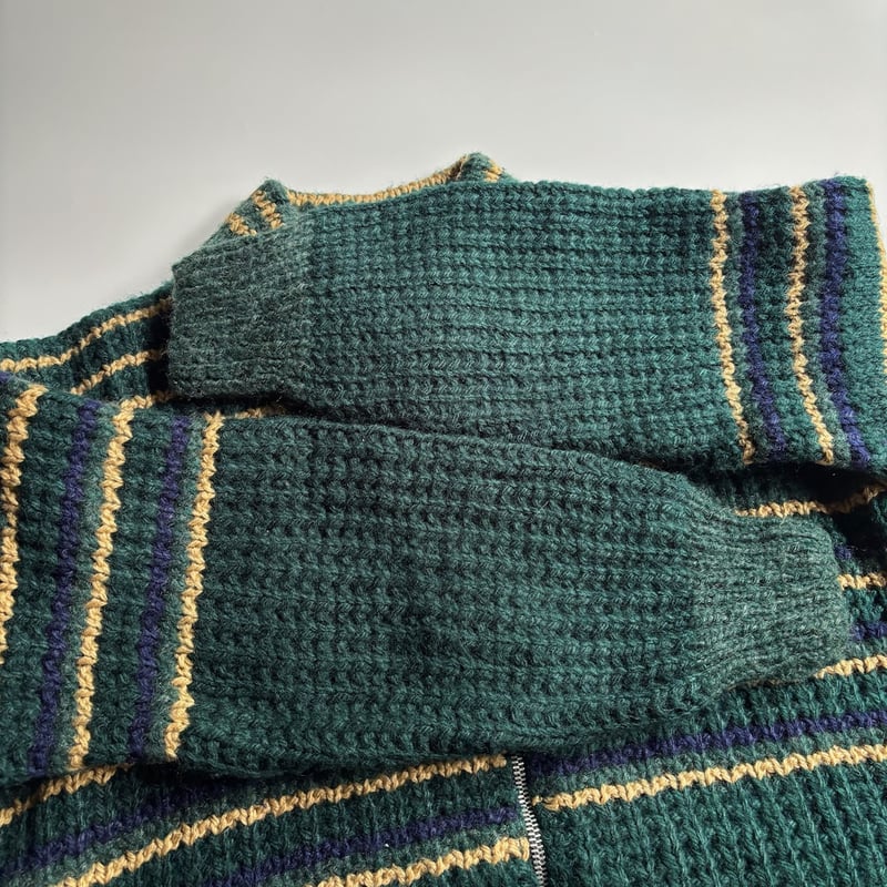 Hand made striped zip up knit jacket | sui & shara