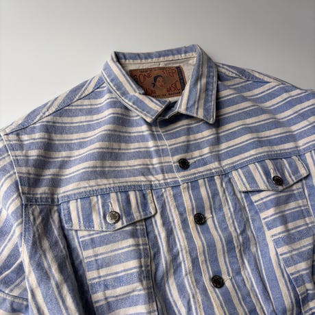 Striped S/S denim jacket