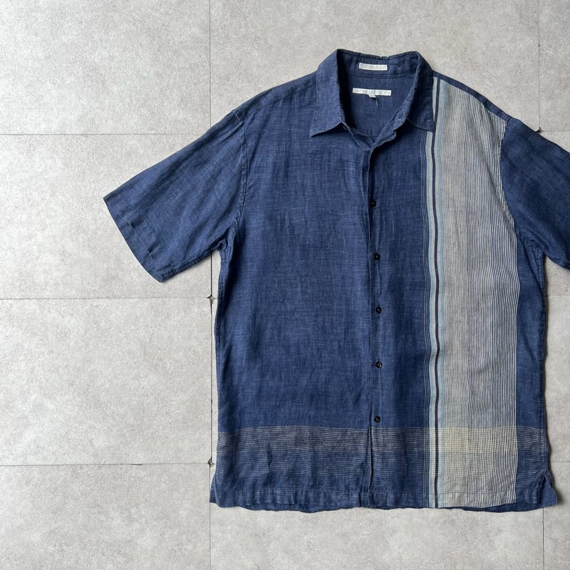 PERRY ELLIS stripe design linen shirt | sui & s
