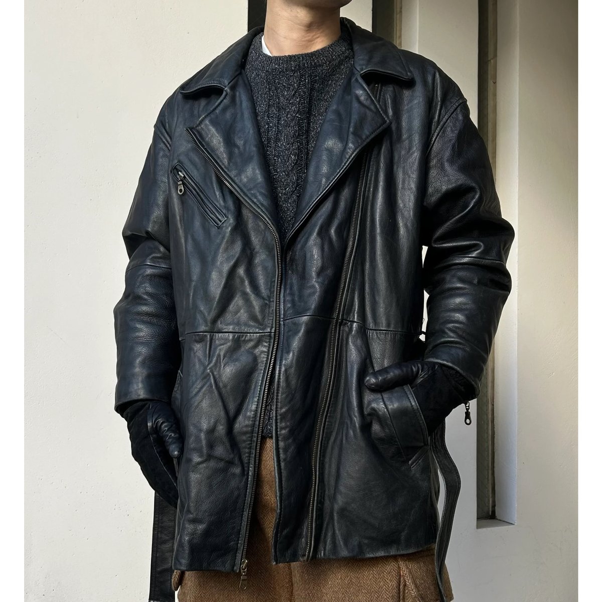 90's WILSON LEATHER riders type leather jacket  Wilson Leathers