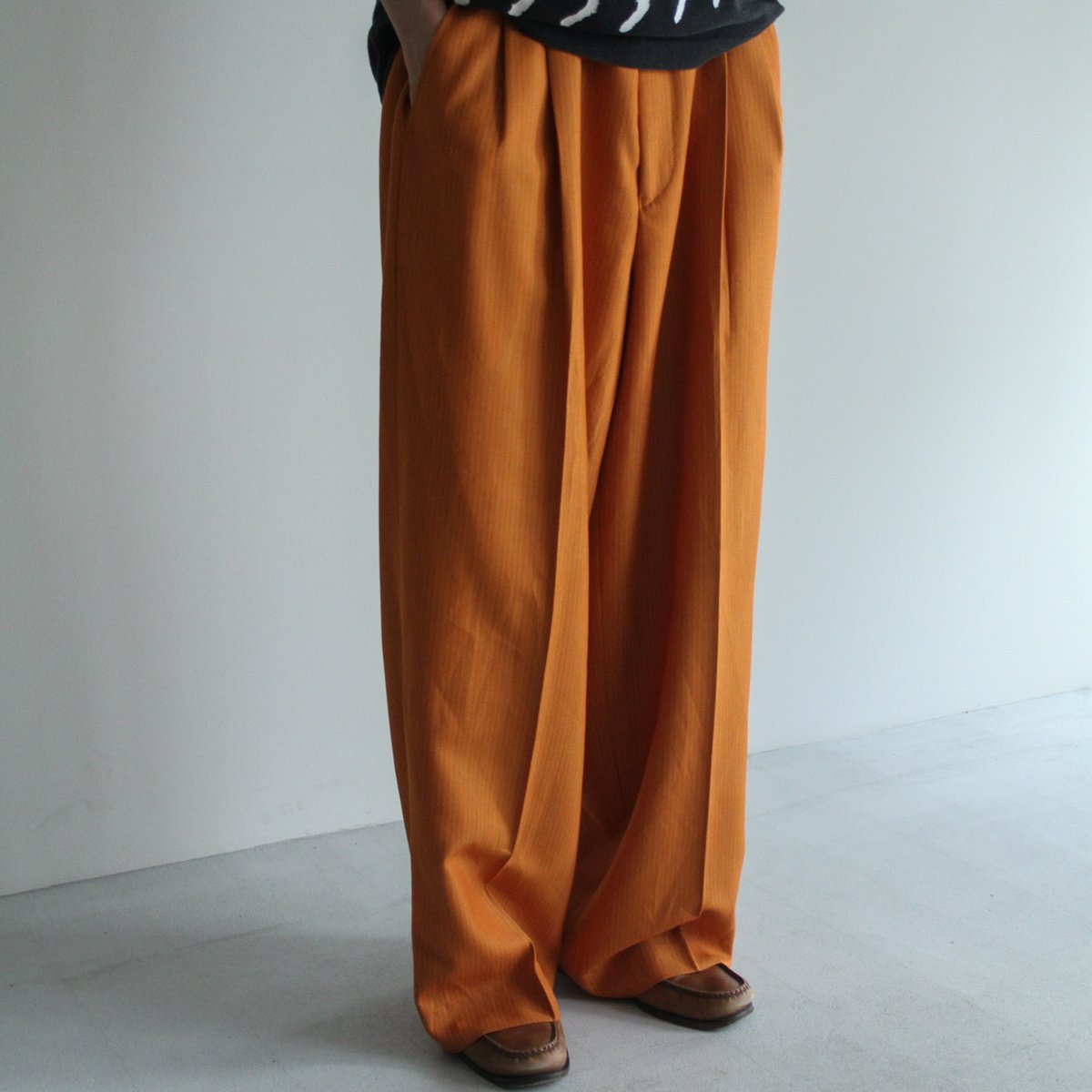 90s~ stripe pattern 2tuck slacks | sui & shara