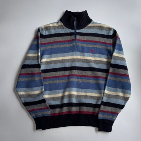 Burberry striped half zip knit