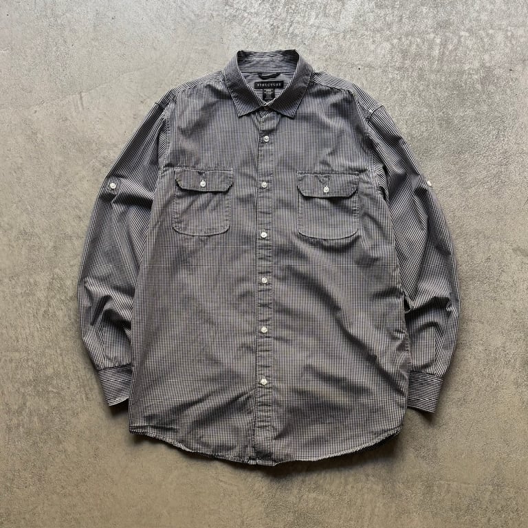 Structure gingham check L/S cotton shirt｜ストラクチャー