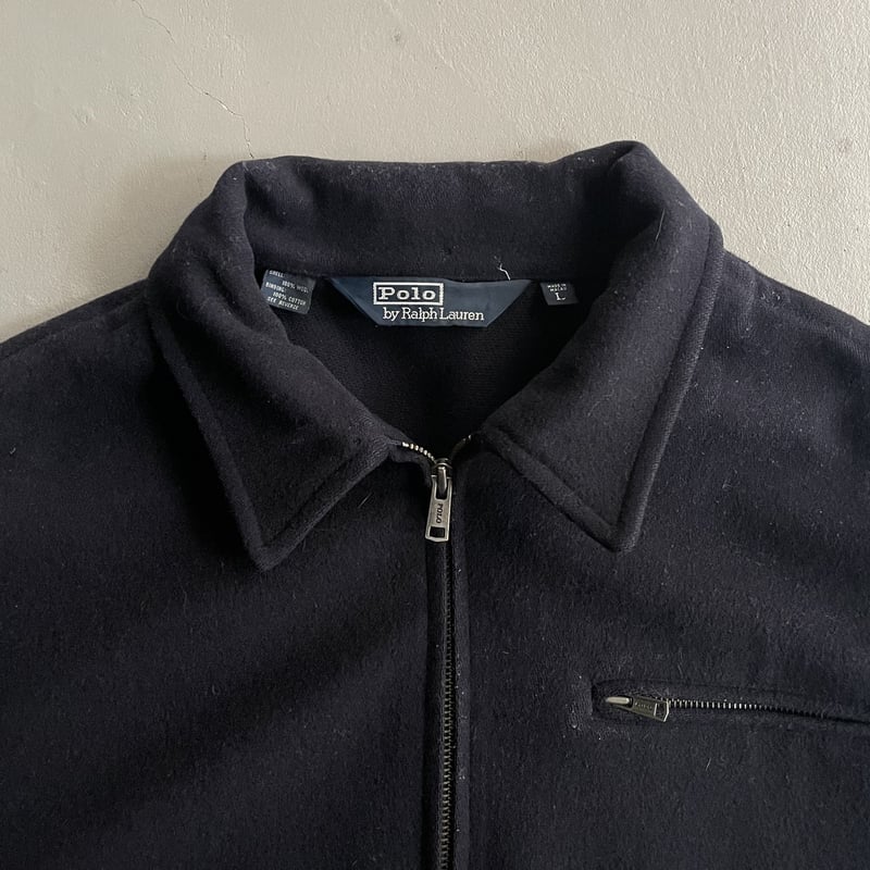 Polo Ralph Lauren ウール　スポーツジャケット 90s RalphLauren ウールスポーツジャケット エルボーパッチ 黒 L
