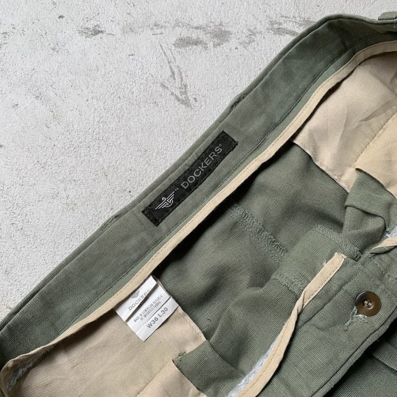 90S カナダ製 DOCKERS コットンリブ ニットポロ ドッカーズ ベージュ 90s Dockers 2tuck linen cotton slacks | sui & s