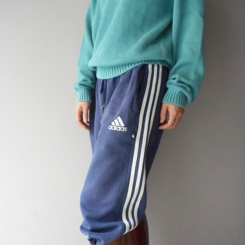 adidas 90s パンツ 90s adidasアディダス トレフォイル ロゴ刺繍 トラックパンツ 黒