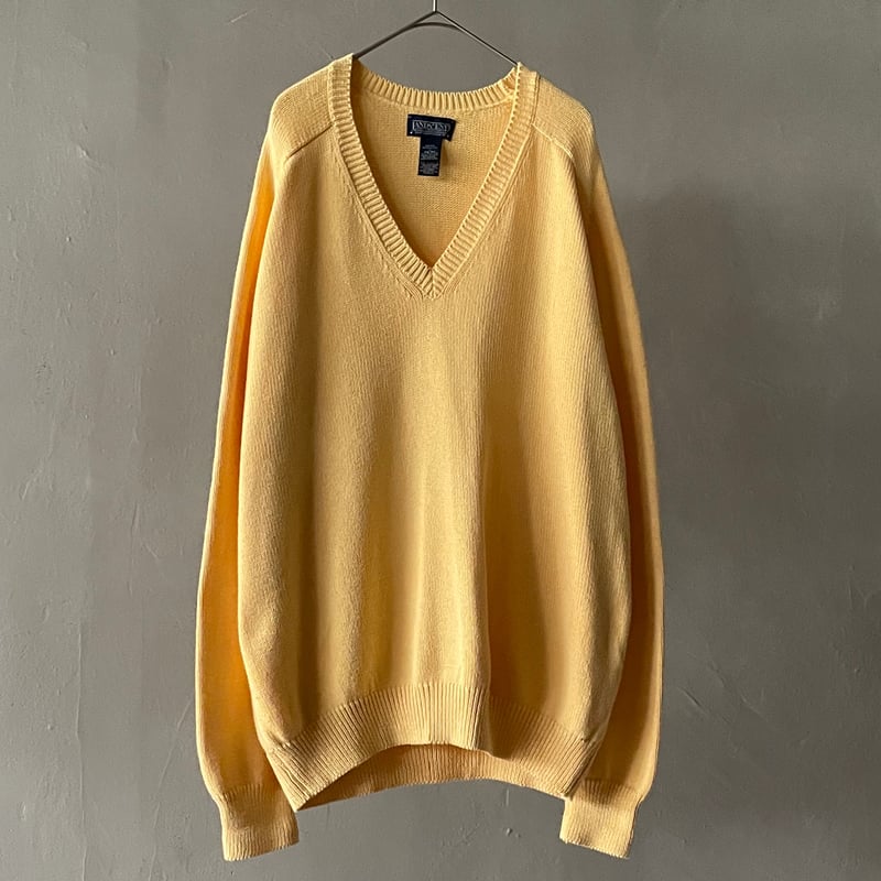 90s Lands'end v-neck drifter sweater ″Yellow″ |
