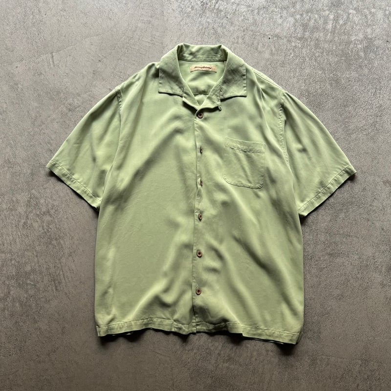 Tommy bahama open collar S/S silk shirt | sui &
