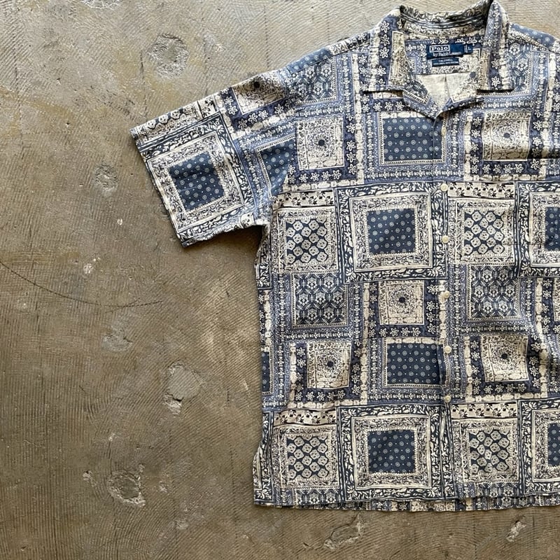 極上 90s POLO RALPH LAUREN 総柄caldwell 90s Polo Ralph Lauren CALDWELL S/S Shirt 90年代 ラルフ