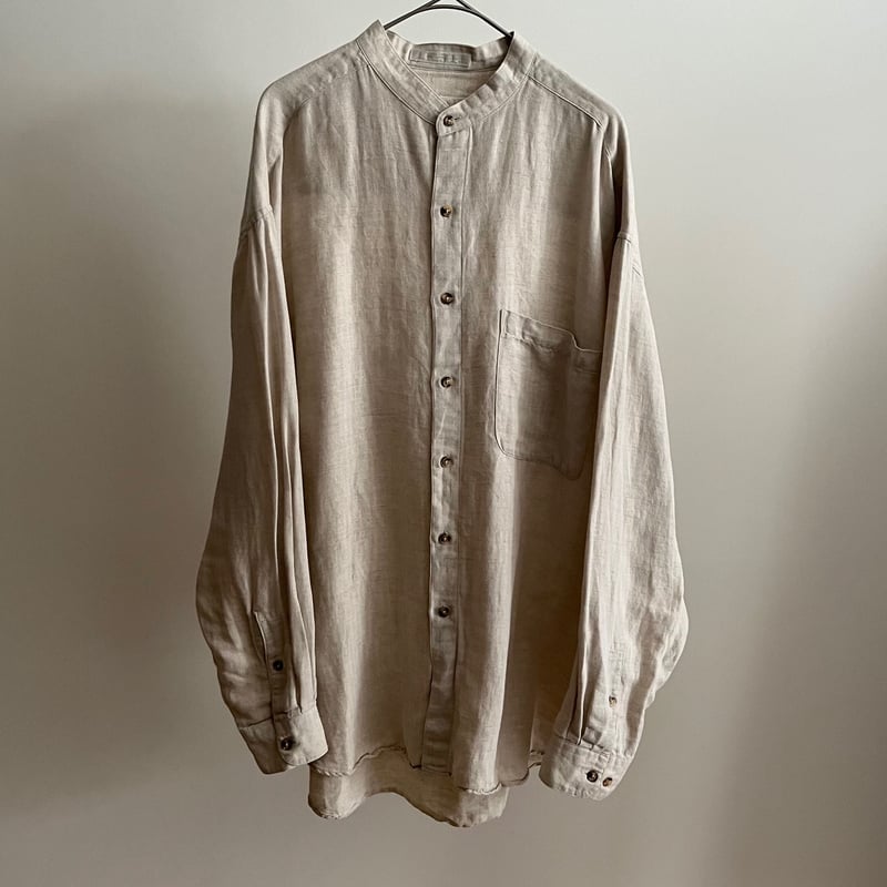 90s Perry Ellis ペリエリ リネンシャツ スタンドカラー 90s Perry ellis linen stand collar shirt | sui