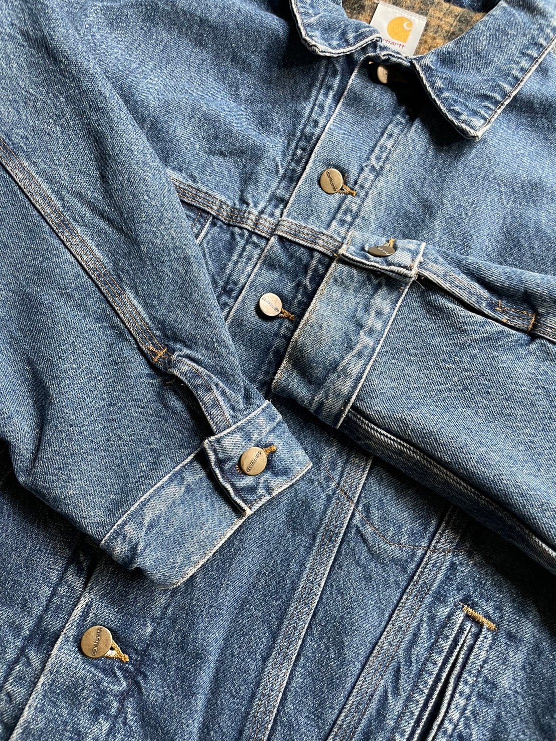 90s Carhartt trucker type denim jacket | sui & 90s Carhartt trucker type denim jacket | sui &