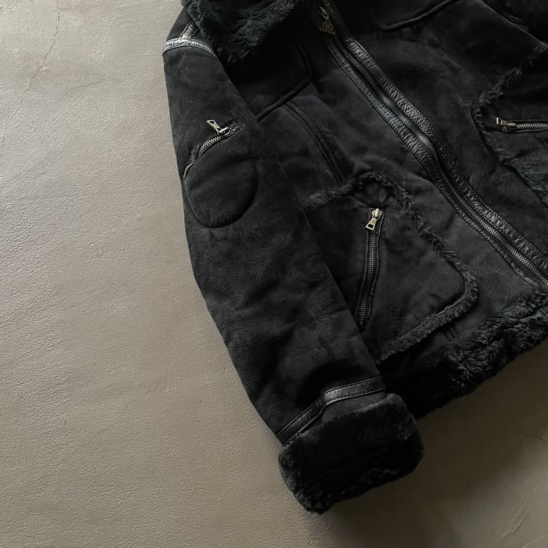 90s~ B-3 type suede leather×fur flight jacket |