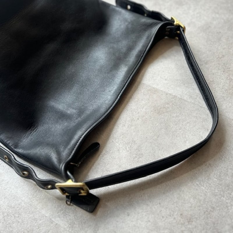 90s OLD COACH leather shoulder bag 〝BLACK〟 | su