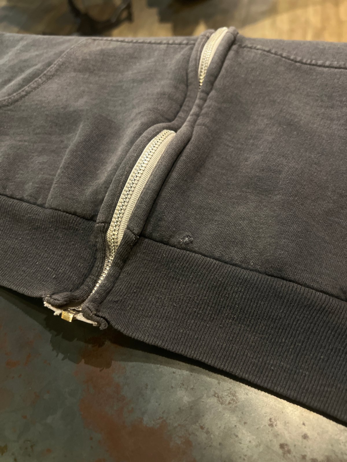 80s Bronzini double face zip up hoodie 