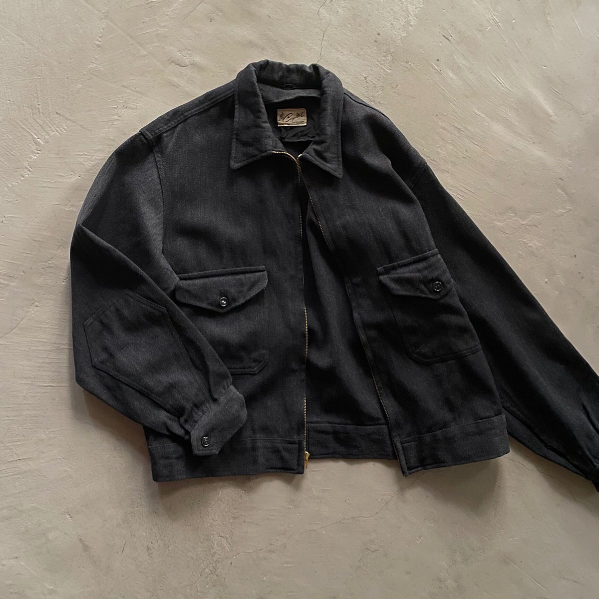 ジャケット・アウター 50s work jacket 1950'S VINTAGE WORK JACKET 「両面チェーン刺繍、バーガンディ