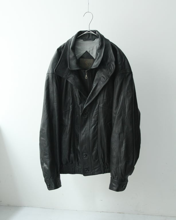 90年代 レザージャケット(90s Layered design leather jacket)