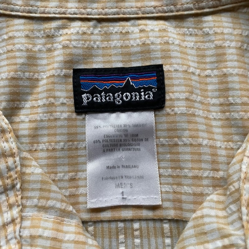 00's Patagonia plaid pattern seersucker shirt |
