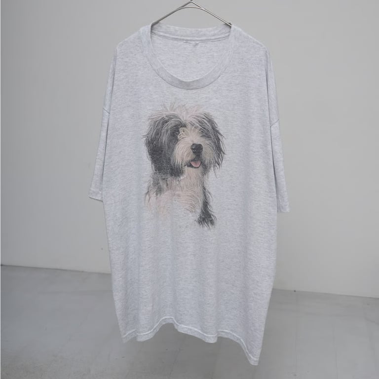 90s~ dog print T-shirt